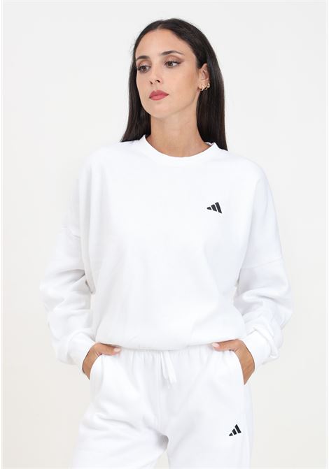 Felpa girocollo Essentials Small Logo Feel Cozy bianca da donna ADIDAS PERFORMANCE | IX7942.